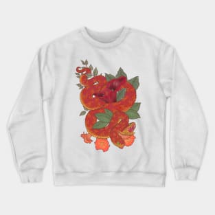 Red Bush Viper with Lilies Crewneck Sweatshirt